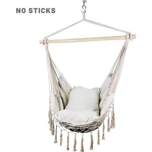 Hanging Chairs Tassel Swing Bed With Pillow Nordic Space-saving Durable For Children Adults Indoor Outdoor Fun Sports Hammock