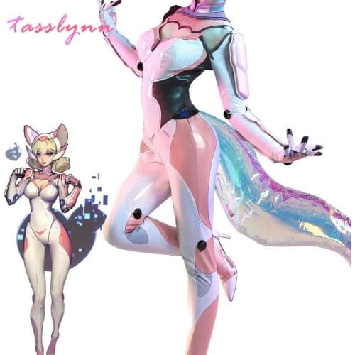 Hot Games 5v5 Arena Game Cosplay Mage Dakki Cosplay Costumes Pink Bodysuit Cute PU Zentai Cosplay