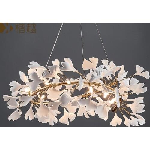 Simple petal chandelier personality ceramic lamps high-end atmospheric and durable for bedroom/living room/dining room/hall