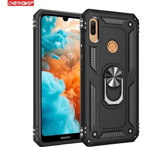 Armor Shockproof Silicone Metal Ring Case For Huawei P30 Pro P20 Lite Y5 Y6 Y7 Pro P Smart 2019 Honor 8A 10 Lite Nova 3e 4e