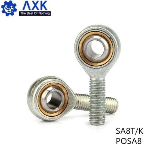 HOT SALE SA8T/K POSA8 8mm right hand male outer thread metric rod end joint bearing POS8A
