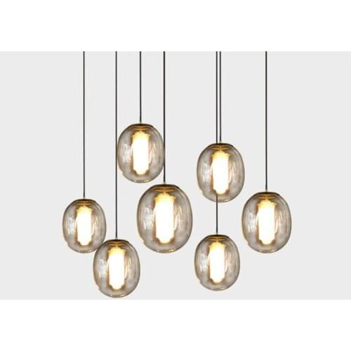 Modern glass ball iron led light chandelier ceiling design lamp lustres avizeler luzes de teto nordic decoration home