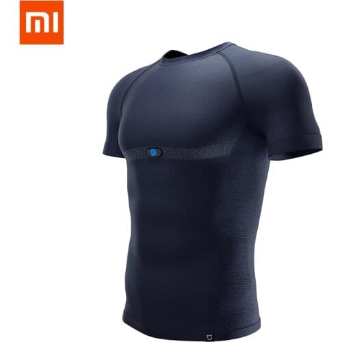 Xiaomi Mijia Sports T- Shirts Men Heart Rate Detection Sweatshirts Smart ADI ECG Chip Mental Stress Analysis Short Sleeve Shirts
