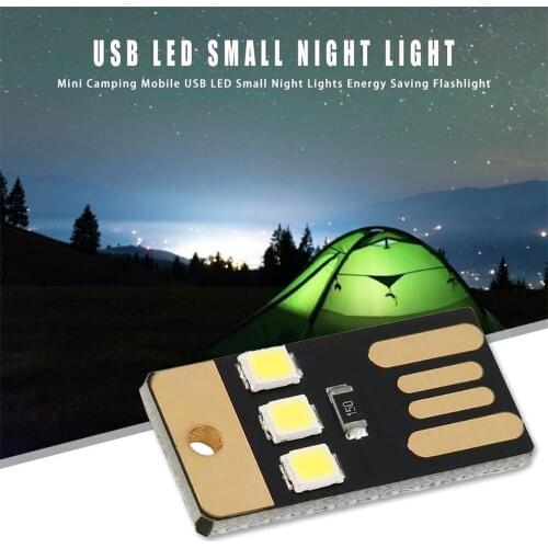 Camping Night Hiking Tent Lamp Light Outdoor Portable Energy Saving Flashlight Mini Ultra-thin Mobile Usb Led Small Lighting