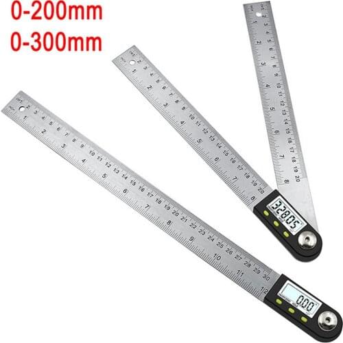 0-200/300mm Digital Angle Ruler Inclinometer Stainless Steel Electronic Universal Angle Device 360 Degree Goniometer Tools New