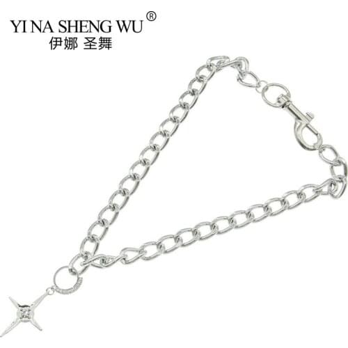 Vintage Dark Gothic Hip Hop Punk Star Pendant Chains Necklace For Cool Harajuku Street Egirl Men Women Punk Halloween Jewelry