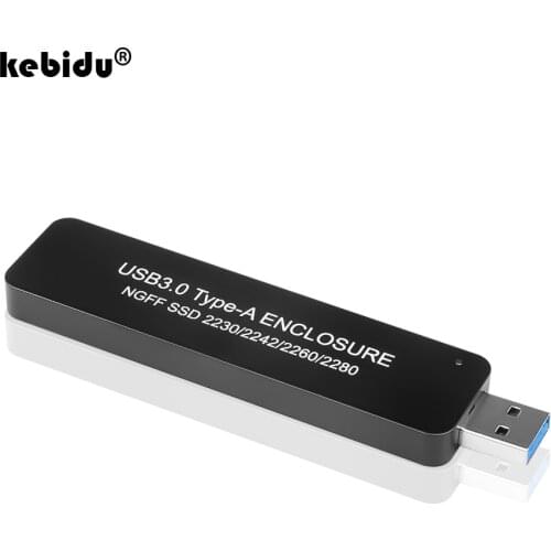 HDD Case USB 3.0 Type A to M.2 SATA SSD External Enclosure Stretched Plug for NGFF M2 2230 2242 2260 2280 Box Hard Drive Adapter