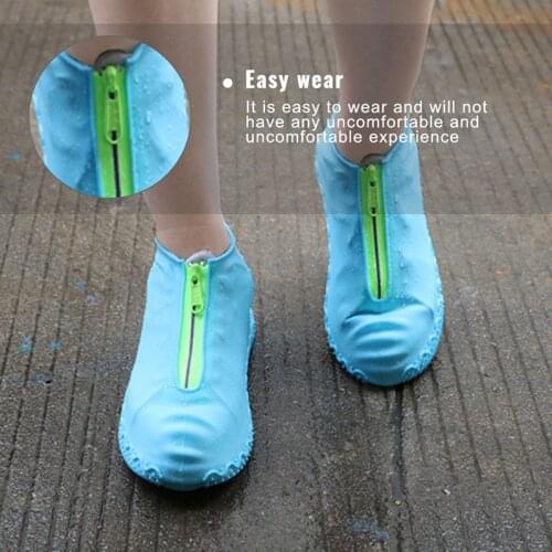 Rain Waterproof Shoe Covers Unisex Shoes Boot Covers Men Women Silicone Zipper Shoe Covers White Reusable Overshoes Galoshes
