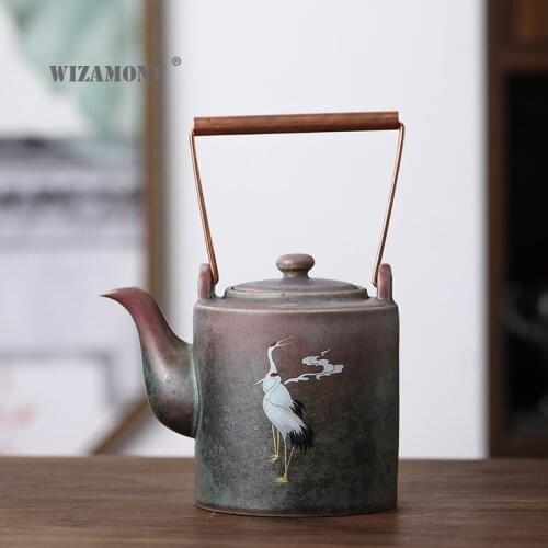 WIZAMONY rui he Chengxiang ti liang hu Kiln Coarse Pottery Tea dan hu liang shui hu Retro Minimalist Teapot Gantry Old Pot
