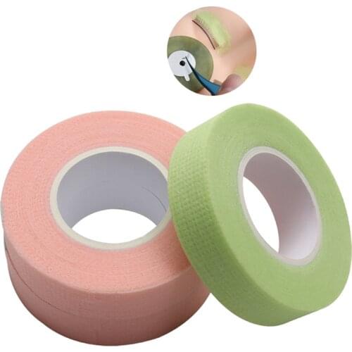 1/2 Rolls Non-woven Grafted Eyelash Isolation Tape With Holes Breathable Green and Pink Under Eye Pads Eyelash Extension Tools