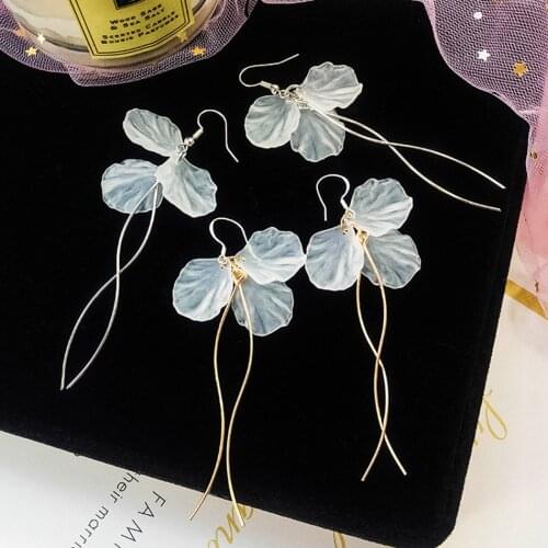 1 Pair Acrylic Matt Flower Petals Charms Earrings Flower Design Pendant Earrings Dangle Earrings For Women
