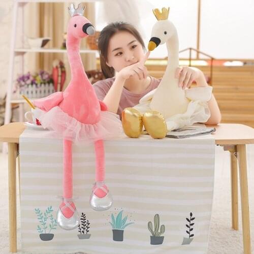 1PCS 35CM Swan Plush Toys Home Decor Cute Flamingo Doll Stuffed Soft Animal Baby Kids Appease Toy Fairy Birthday Gift For Girl