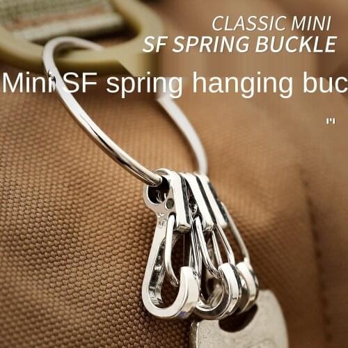 10 pcs Classic and simple mini spring hanging buckle quick hanging key chain key ring key ring metal key pendant