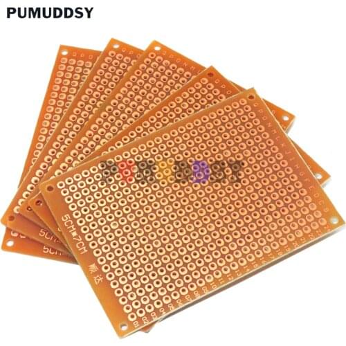 10PCS Prototype Paper Copper 5x7cm 5*7CM pumuddsy PCB Universal Experiment Circuit Board