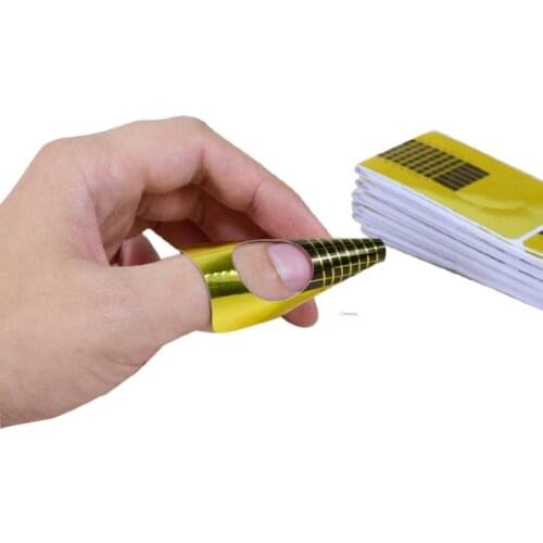 100pcs Paper Nail Form French tips Acrylic UV Gel Sticker Extension Builder Curl Form Polish Guide Stencil Manicure tools