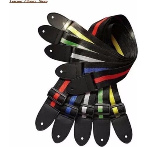 130cm Comfortable Adjustable Nylon Guitar Strap Electric Acoustic Bass Guitar Strap IRIN Ukulele Belt With PU Leather Ends