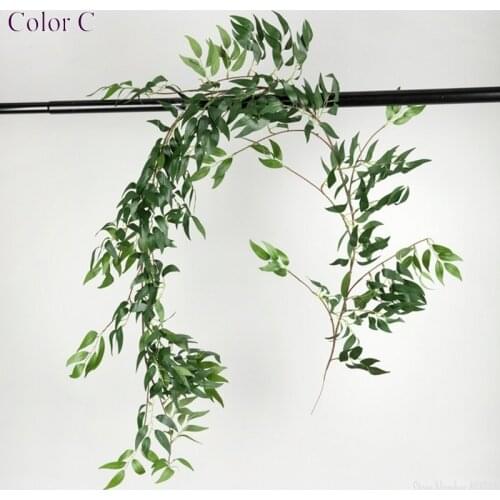 170cm Wedding ceiling winding road layout rattan hotel window decoration artificial flowers willow vine faux foliage wreath