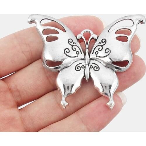 3pcs Butterfly Pendant Fit Bracelet Necklace Accessories for Women Jewelry 66x51mm