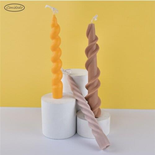 Spiral Long Pole Shape Torso Silicone Candles Mold Home Decoration Atmosphere Candle Scented Mould DIY Handmade 3D Stereo Tool
