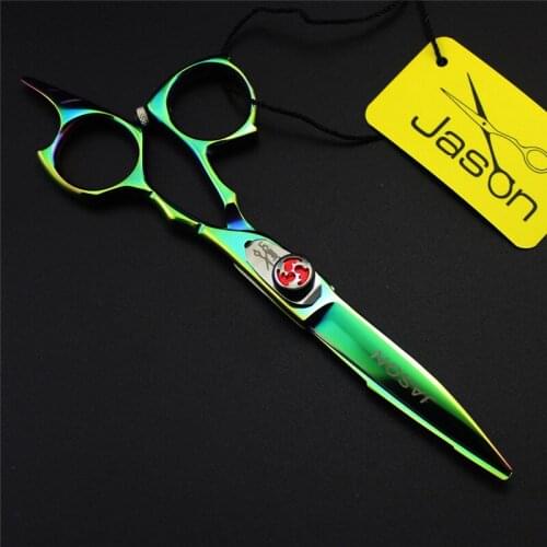 5.5 Inch Personalized Green Hair Scissors Barber Cutting Shears Salon Barber Shears Kit with Bag Professional Hairdressing