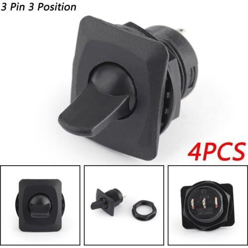 Artudatech 4PCS R13-402D SPDT Toggle Switch 3 Pin 3 Position ON-OFF-ON 6A/125VAC 3A/250VAC