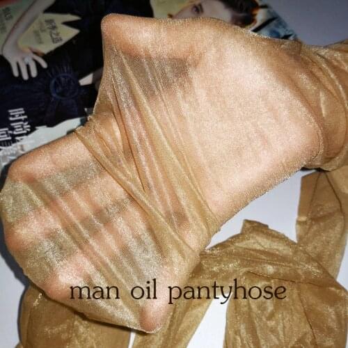 High Gloss Sheer Toe Oil Finish MAN Pantyhose Shining Festish Pantyhose Obsession male Glossy Fantasy Penis Sheath Sleeve Hot