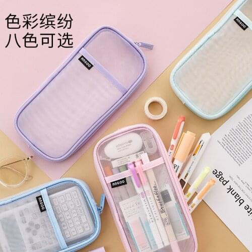 8 Colors Large Capacity Pencil Case Kawaii Pencilcase School Pen Case Supplies Pencil Bag School Box Pencils Pouch Stationery