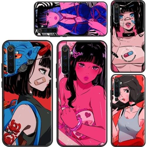 Anime Aesthetic Girl Case For OPPO Realme 8 Pro 6 7 Q3 Pro C3 C11 C15 C21 GT OnePlus 8 Pro 9 Pro 7T 8T 9R Cover