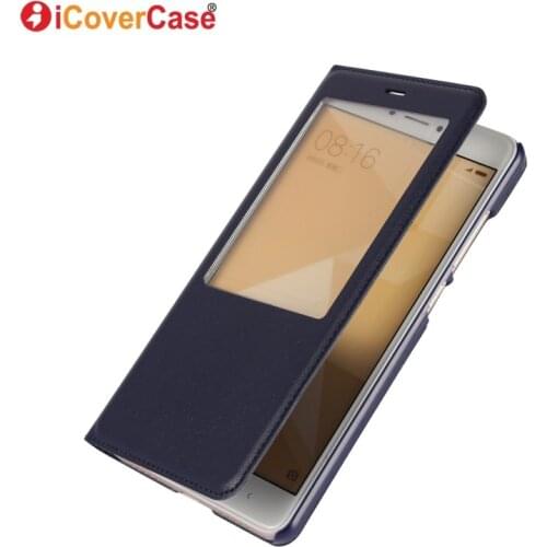For Xiaomi Redmi Note 4 Case Flip Leather Wallet Phone Accessory Window View Cover for Xiaomi Redmi Note 4 4X Coque Hoesjes Etui