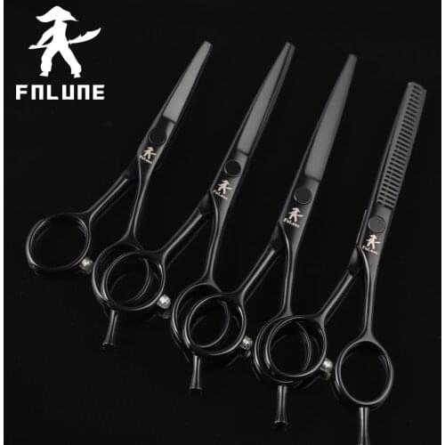 FnLune 6.0 japan steel Professional Hair Salon Scissors Cut Barber Accessories Haircut Thinning Shear Hairdressing Tool Scissors