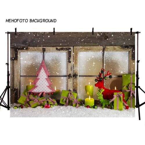 Photography Backdrops Christmas Background Fireplace Tree Winter Snow Window Interior Baby Birthday Background For Photo Studio
