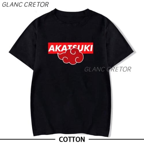 Japan Anime Akatsuki T Shirts Men Harajuku Cotton Cool T Shirts Summer 2021 Casual Tops Mens Fashion Hip Hop T-Shirt
