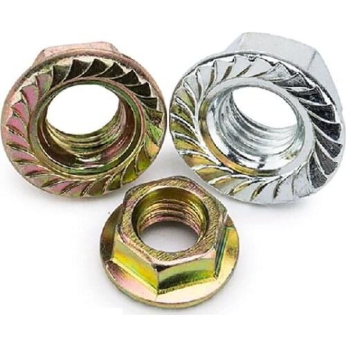 Anglo-American galvanized toothed non-slip flange nut 6#-32 8#-32 10#-32 1/4-20 5/16-24 3/8-16 1/2 5/8-18 3/4-10 7/16-14