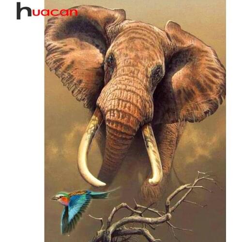Huacan Diamond Art Painting Mosaic Elephant Decor Home Full Square/round Full Square/round Animal Bird Wall Sticker