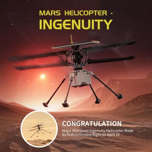 Martian Parachute Helicopter Building Blocks 51015 Mars Rover Model Aircraft Bricks Constructor Toys Children Gifts