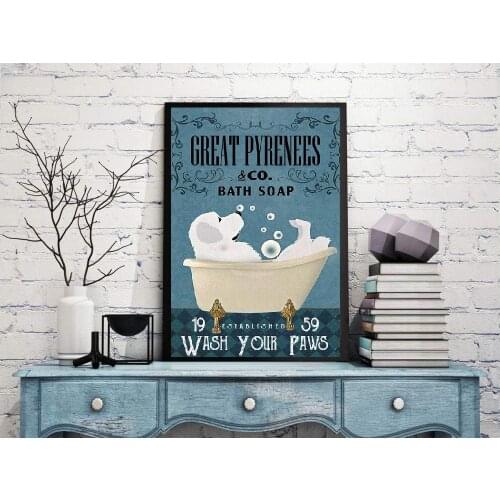 Metal Tin Sign,Great Pyrenees, Dog Dog Lover Gift, Animal Wall, Dog Aluminum Sign Wall Art Decor Metal Sign,Public