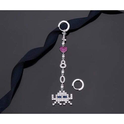 Fashion Jewelry Lucky Fish Asymmetrical Drop Earrings with Pearl Charm Personality Earrings For Women Girl Lady Gift