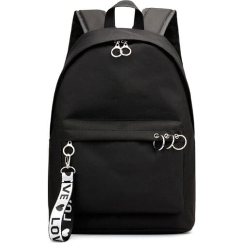 Fashion Ribbon Ring Circle Designer Korean Star Backpack School Bags Mochila Travel Bags Laptop Backpack Pink Black