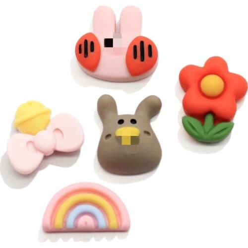 Cartoon Planar Resin Ornament DIY Hairpin Jewelry Crafts Materials Nail Art Flat Back Resin Decoration Patch Applique
