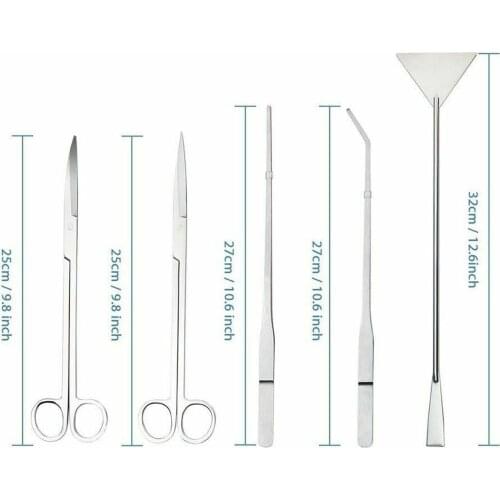3/5pcs Aquarium Tank Tools Kit Long Scissors Tweezers Aquascaping Fish Tank Aquatic Plants Stainless Steel Maintenance Tool
