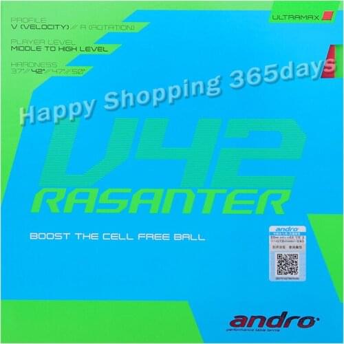 Andro RASANTER V42 (Non-tacky Rubber, Tensor Sponge) Table Tennis Rubber Pips-In Ping Pong Sponge Tenis De Mesa