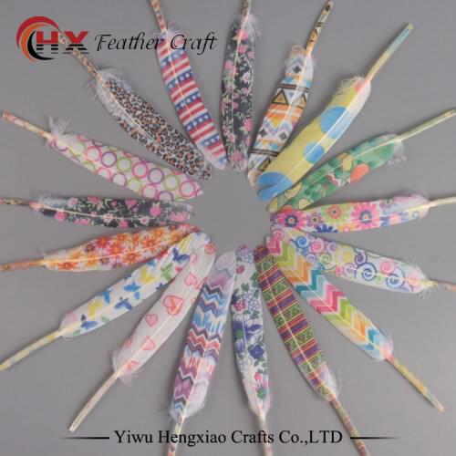 New style 20Pcs/lot 10-15cm Mallard Duck Wing Printed Feathers Colors for Choosing