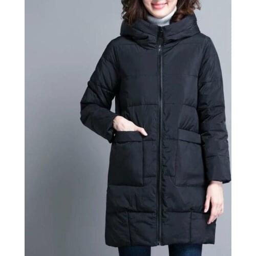 Parka Coat Long Winter Jacket Women Down Cotton Hood Large Plus Size Female Lady Overcoat Outwear Korean Puffer Quilted Hat