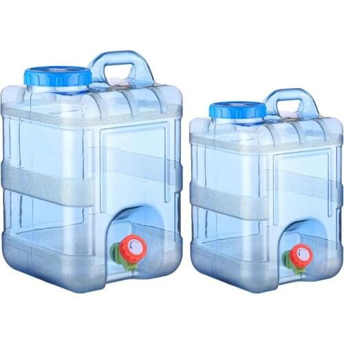 15L 20L Pure Water Plastic Bucket Home Water Storage Container With Lid Car Self-driving Tour With Faucet Mineral Water Barrel