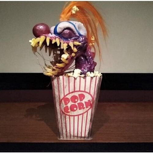 Hot Popcorn Clown Statue Figurine Halloween Ghost Decor Ornament Horror Scary Movie Ghost Face Halloween Decor