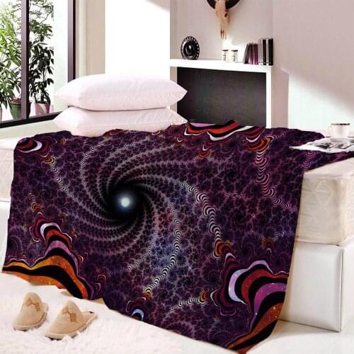 Psychedelic Fleece Blanket Plush 3d Printed for Adults Sofa Fleece Bedspread Wrap Throw Blanket