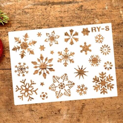 Christmas Hollow Snowflake Shape DIY Stencil Wall Painting Scrapbook Template