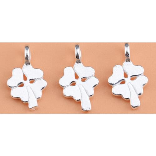 S925 sterling silver accessories, mini clover pendant, clover pendant, handmade DIY bead materialjavascript