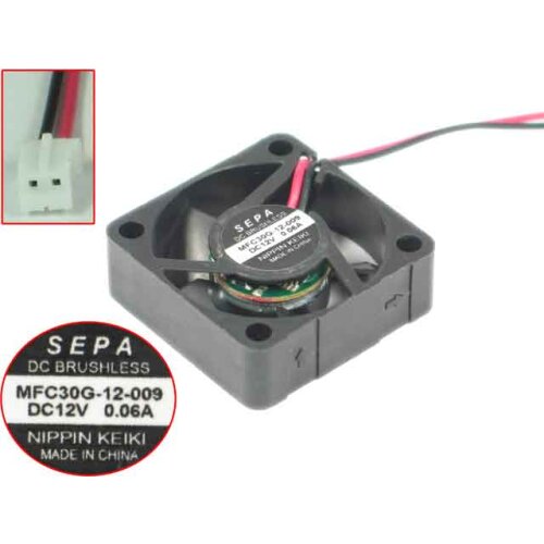 SEPA MFC30G-12-009 DC 12V 0.06A 30x30x10mm 2-wire Server Cooling Fan
