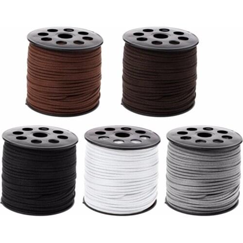 3mm 90m/roll Faux Suede Cord DIY Leather String Rope Thread for Jewelry Making